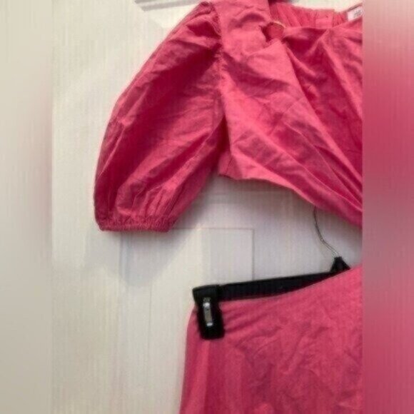 New All About May Linen Pink Cut Out Beach Vacation Party Y2K Summer Maxi Dress - Picture 5 of 9